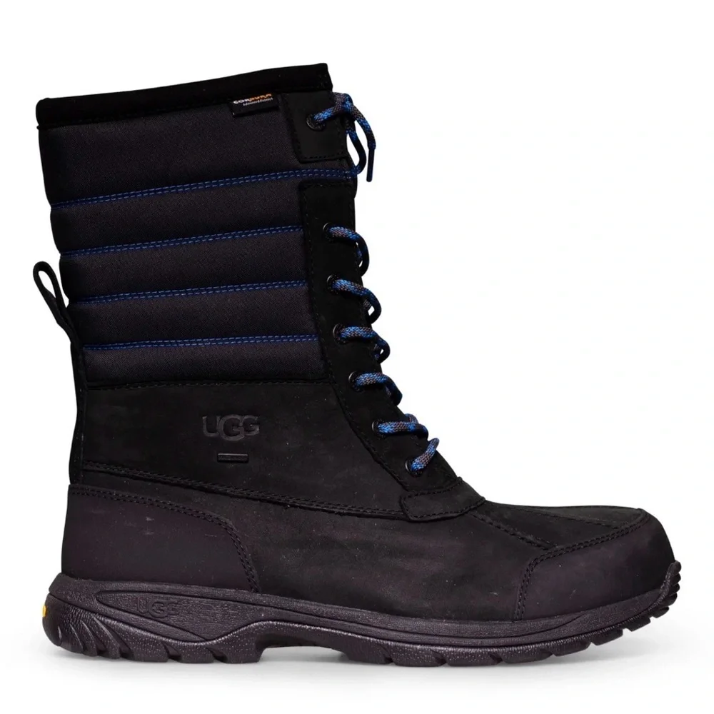 UGG BUTTE QUILTED BLACK BIG SKY LEATHER WATERPROOF WINTER MEN'S BOOTS SIZE US 13
